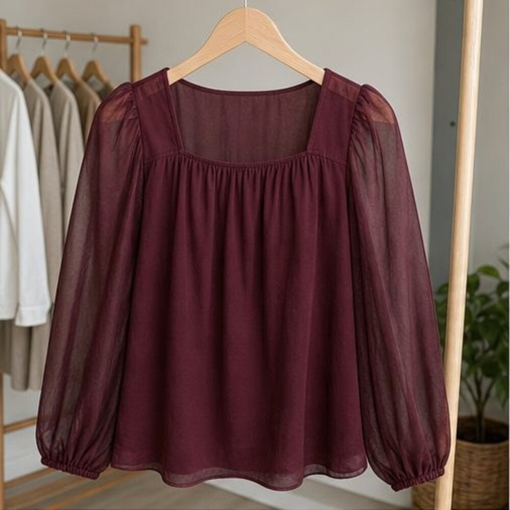 Burgundy Wrap Blouse